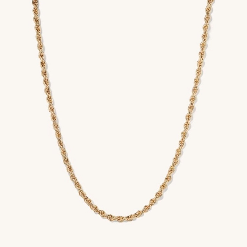 Mejuri Double Twist Rope Chain in Gold 18K Gold Vermiel 18 Inches - Picture 1 of 2